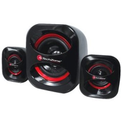 Bocina TECHZONE , Negro con rojo (TZSPK2.1) 