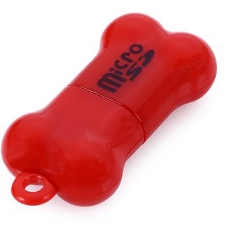 Maikou hueso estilo Mini Micro SD Lector de tarjetas para PC - Rojo 