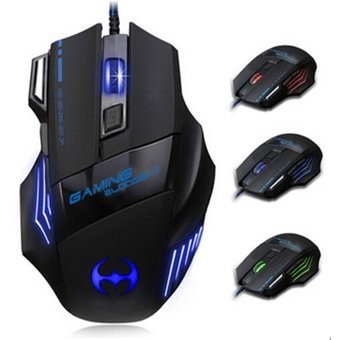 MAX 2400 DPI 7 Botón LED con cable ratón para juegos 