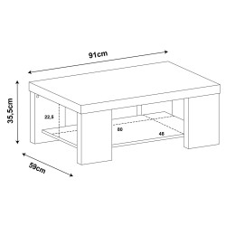  Mesa de Centro Bertolini Albany Rustico Color Blanco 