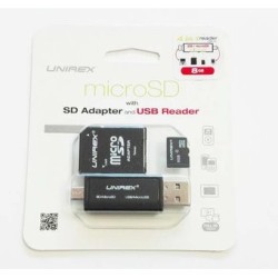 Micro SD 8GB, Con Adaptador SD Y Lector USB 