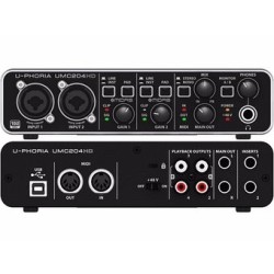 Interface de Audio Behringer UMC-204HD MIDI 2x4 24 bits 