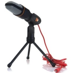 Micrófono Microphone with Stand Negro 