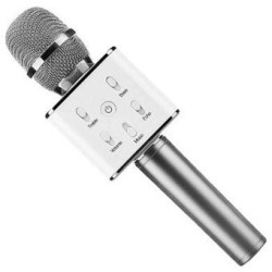 MICRÓFONO KARAOKE PORTÁTIL PLATA 