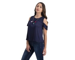 Blusa Azul con Collar Refill