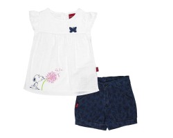 Conjunto marca Snoopy para Bebé Niña