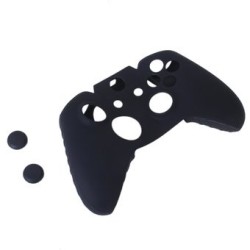 Generic Silicona Negro Protector Cubierta+2 Tapas Para XBOXONE 