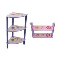 Set de juguetero y repisa flores