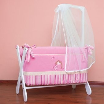 Mini Cuna Chiquimundo Muñecas-Rosa