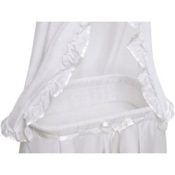 Cuna Badger Basket con dosel -Blanco