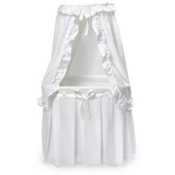 Cuna Badger Basket con dosel -Blanco