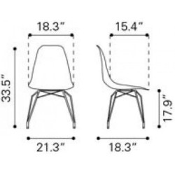 Silla marca Zuo modelo Shadow - transparente / 100262