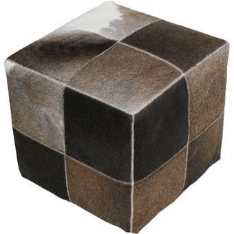 Taburete Cubo PELLE MAX Piel de Pelo-Café