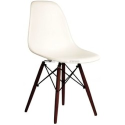 Silla Estilo DSW ABS Blanco - Nogal