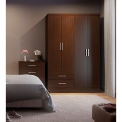 Ropero Closet Bertolini 584 4 Puertas 2 Cajones-Chocolate