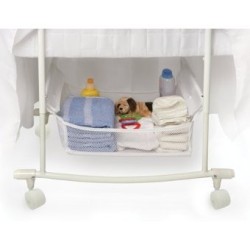 Cuna Badger Basket con dosel -Blanco