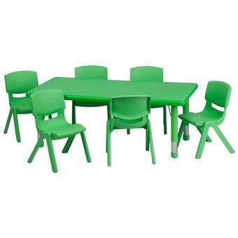 Mesa De Plastico Escolar Ajustable mas 6 Sillas Vv4