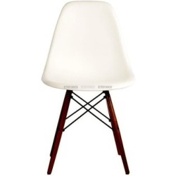 Silla Estilo DSW ABS Blanco - Nogal