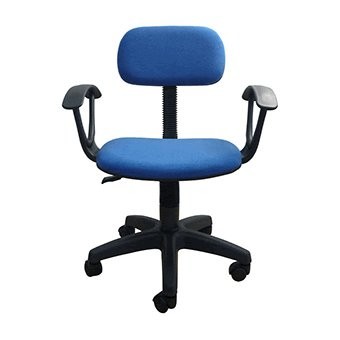 SILLA SECRETARIAL CON BRAZOS AZUL