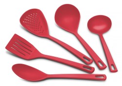 Tramontina Set de 5 utensilios básicos Rojo