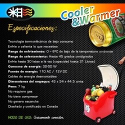 Frigobar Enthes con rueditas de balon ROJO