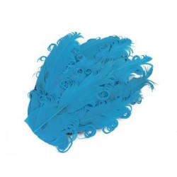 Generic Azul Rizada Pluma De Ganso Pad