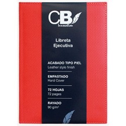LIBRETA EJECUTIVA 72 HOJAS RAYA ROJA