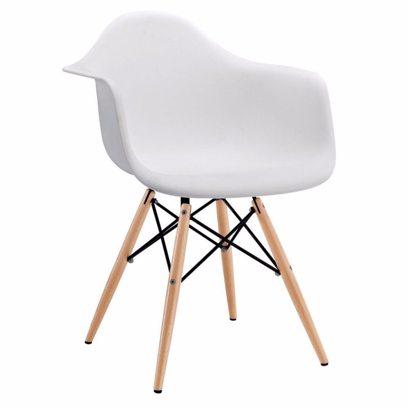 Sillon Replica Eames Con Brazos Blanco