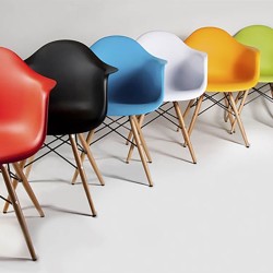 Sillon Replica Eames Con Brazos Azul