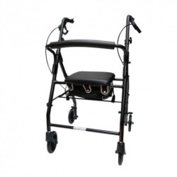 Andadera Rollator de aluminio AJ-N1025BK color negro-PuntoMedico-MS...