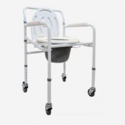 Silla cómodo plegable con ruedas, esmaltada