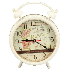  Reloj de Mesa Blanco París con Rosas 