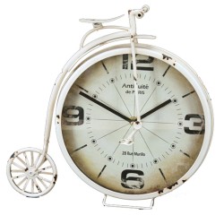  Reloj de Mesa Bicicleta Rueda Grande Blanco 