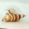 Figura Decorativa de Vidrio Caracol Café