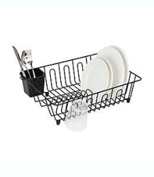 Escurridor de hierro grande Simply Essential™ color negro