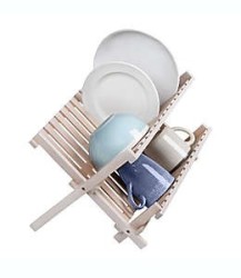 Escurridor para trastes de bambú Squared Away™ plegable