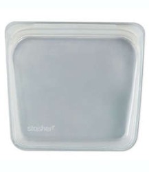 Bolsa para alimentos de silicón Stasher reutilizable, 443.6 mL tran...