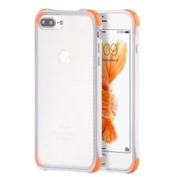 Funda case para iPhone 7 Plus Transparente con Bordes ShockProof-Blanco 