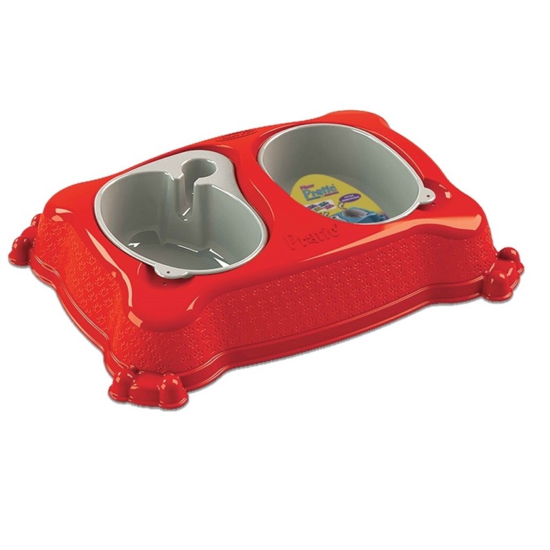 Plato doble automático New Practic Grande Rojo