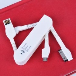 Cable de Datos USB con Micro para Iphone 4 5 5s-Blanco 