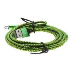 cables de cobre 2M Micro USB Data Sync cable de carga universal para Samsung HTC LG verde 