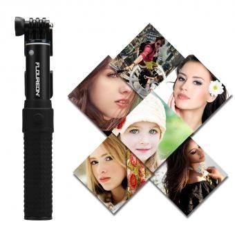Floureon Fodlable Bluetooth Extendable Self Selfie Handheld Stick Negro 